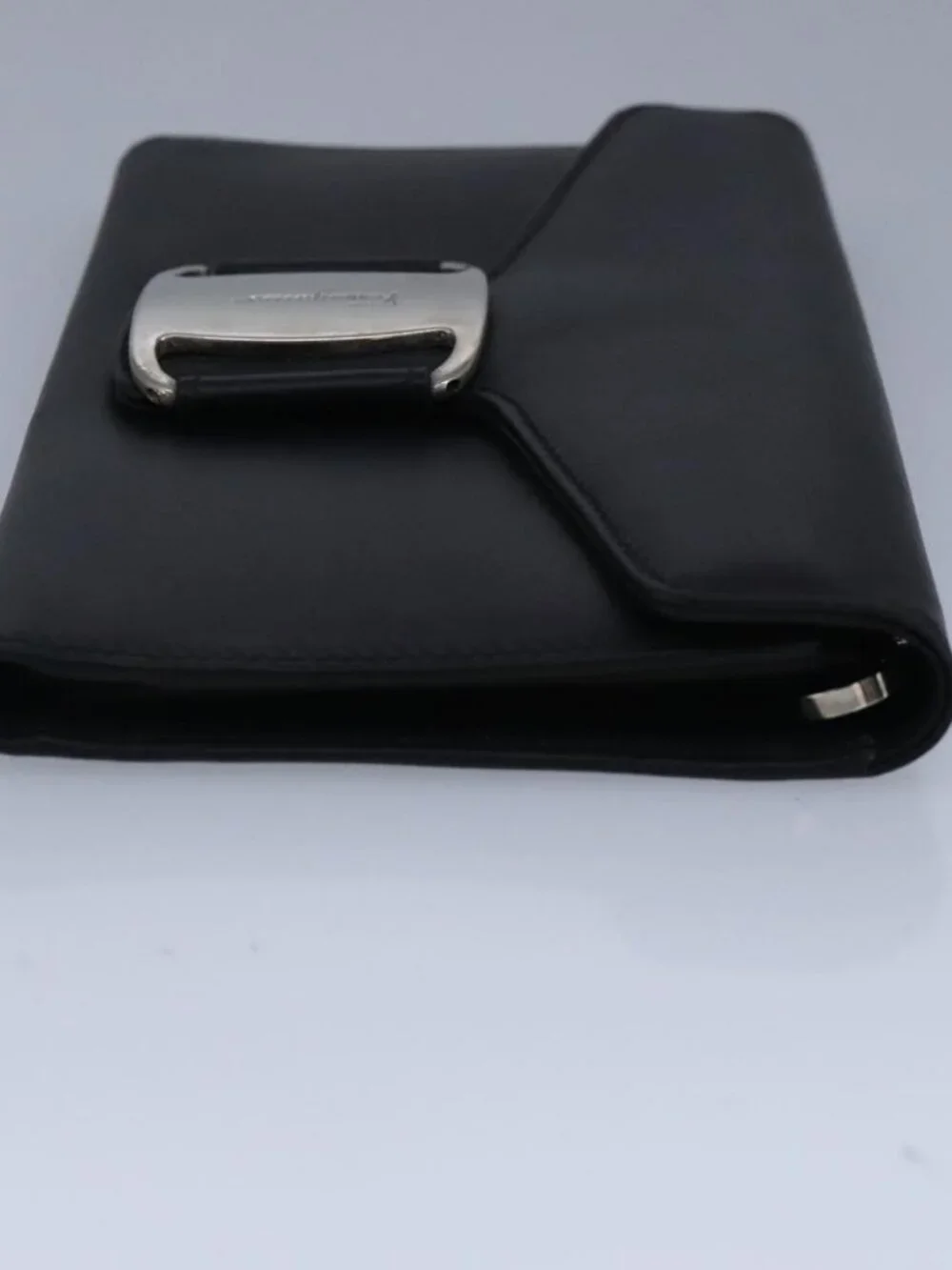 Salvatore Ferragamo Wallet Leather Black Auth bs20080